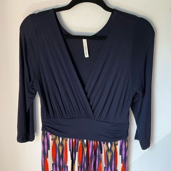 Gilli Sima VNeck 3/4 Sleeve Printed Maxi Dress, large - Picture 12 of 16